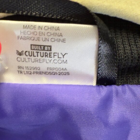 NWT FRIENDS Men’s Medium Purple ‘Central Perk’ Bomber Outerwear Jacket Joey - Picture 5 of 15